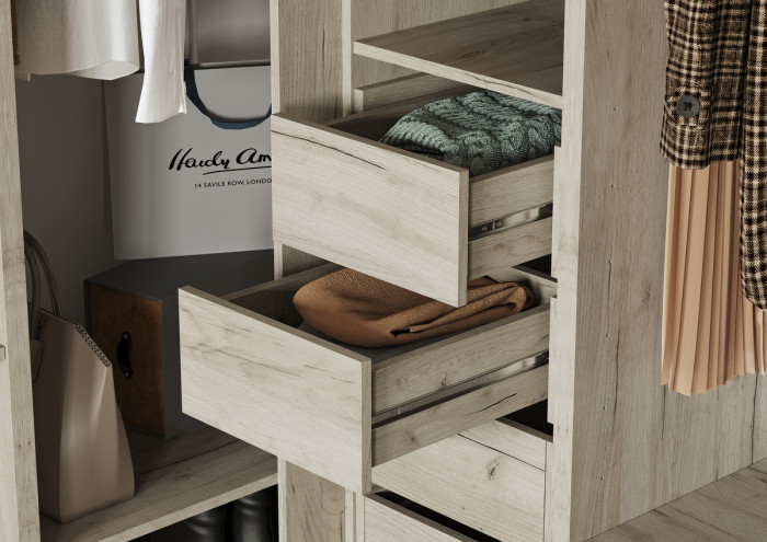 Гардеробная Ларго Вариант №3, Крафт серый (без фасадов)