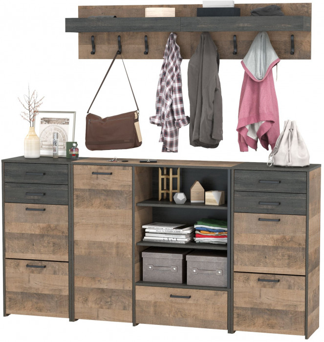 Трувор Прихожая 162, дуб гранж песочный/интра