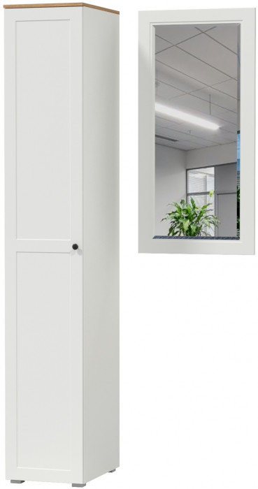 Остин Прихожая 12, цвет белый шагрень/дуб крафт золотой, ШхГхВ 99,5х54,3х229,6 см., универсальная сборка