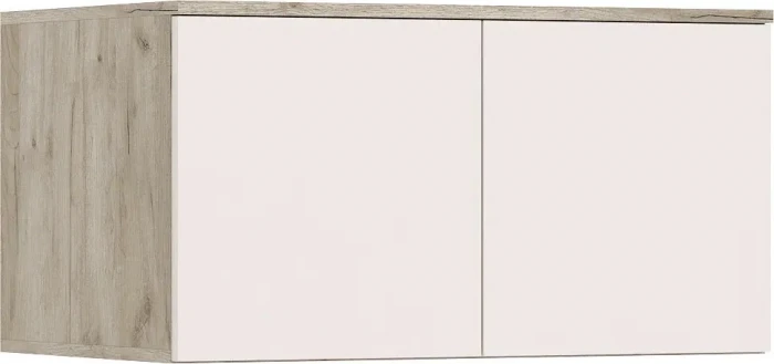 Норд Шкаф 2-х створчатый 800 с антресолью, Крафт серый/Кашемир