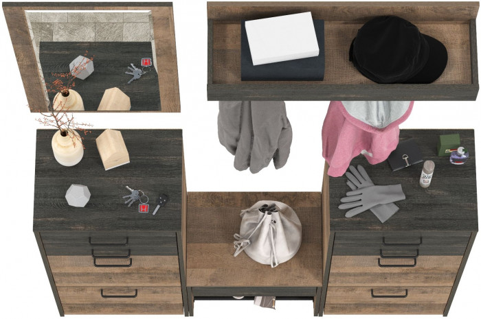 Трувор Прихожая 218, дуб гранж песочный/интра