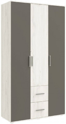 Фиеста NEW Шкаф трехдверный без зеркала (Крафт белый, Графит)