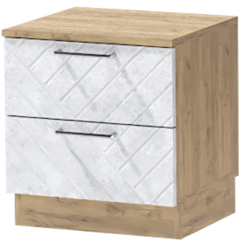 Тумба-6 прикроватная напольная "Иннэс-7", Крафт золотой/Бетон снежный