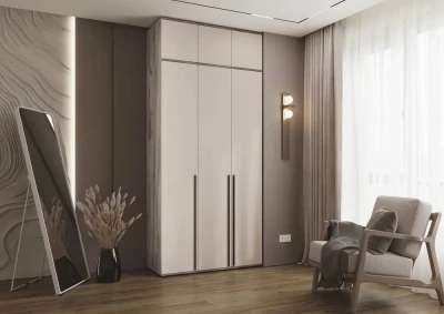 Норд Шкаф 3-х створчатый 1200 с антресолью, Крафт серый/Кашемир