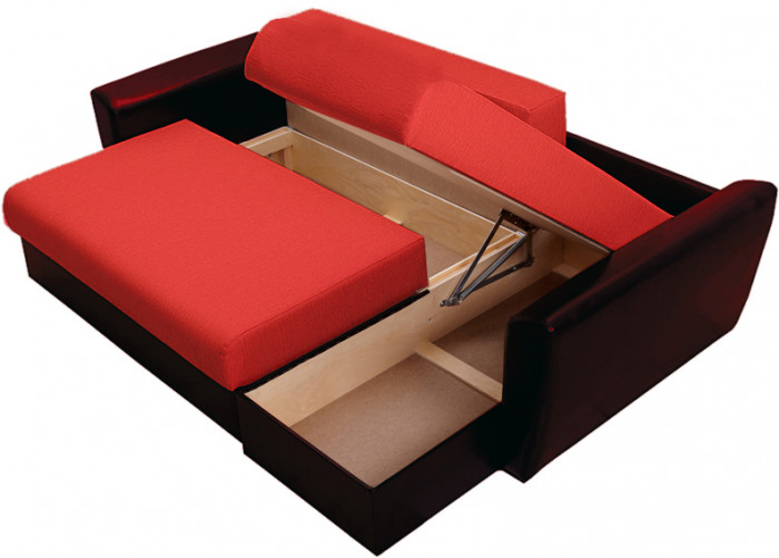 Диван УГЛОВОЙ Амстердам рогожка красная 160 НПБ