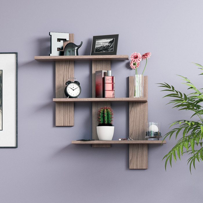 Полка СВК-5, цвет ясень шимо тёмный, ШхГхВ 84х13,6х88 см.