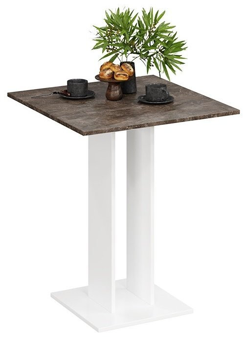 Анкона Стол обеденный Тип 1 (Белый/Ателье темный)