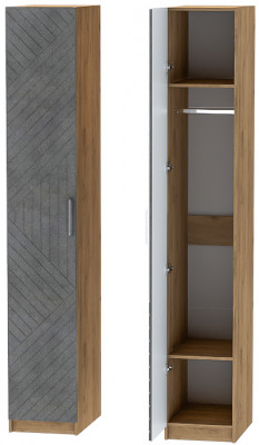 Шкаф-пенал №1 "Иннэс-7" - Крафт золотой/Бетон графит