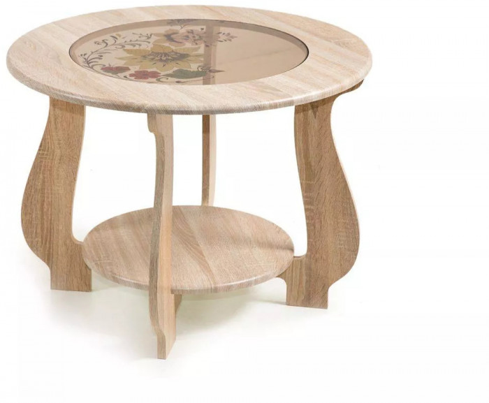 Стол журнальный СЖ-24 с рисунком Р-1/дуб сонома