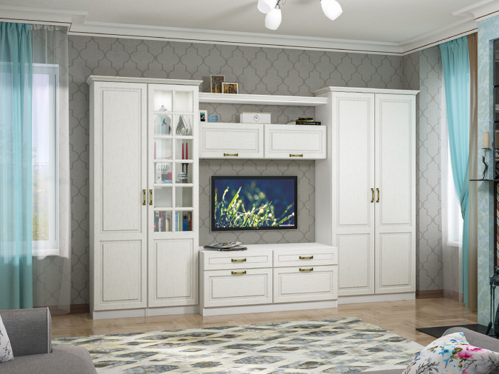 Ливерпуль Шкаф-пенал, ясень ваниль/белый