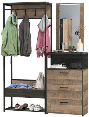 Трувор Прихожая 220, дуб гранж песочный/интра