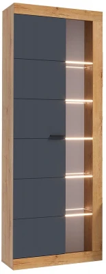 Прага Шкаф-Витрина ЛДСП Дуб вотан/Графит