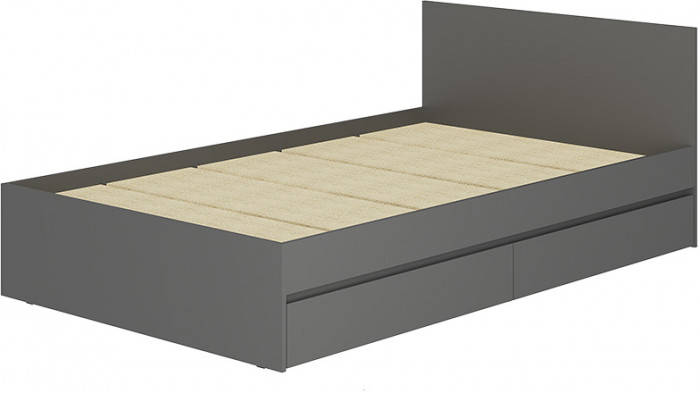 Кровать 1,2 м Симпл КР-07, графит