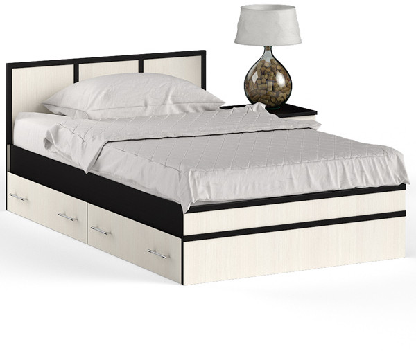 Сакура Кровать с ящиками 1200 + тумба, венге/дуб лоредо