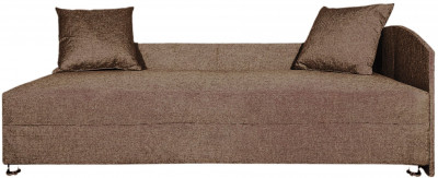 Кровать тахта односпальная 80х185, правый угол, рогожка, коричневый