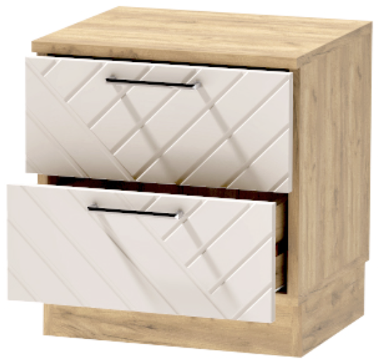 Тумба-6 прикроватная напольная "Иннэс-7", Крафт золотой/Тирамису матовый