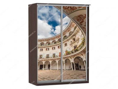 Шкаф купе Модерн 1490х450 2-х дверный 2-х секционный фотопечать №2 венге