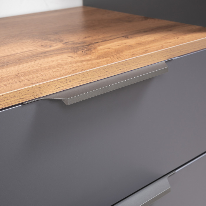 Октава Прихожая 42, цвет серый графит/дуб крафт золотой/фасады МДФ серый графит, ШхГхВ 97,1х35,4х197,6 см., универсальная сборка