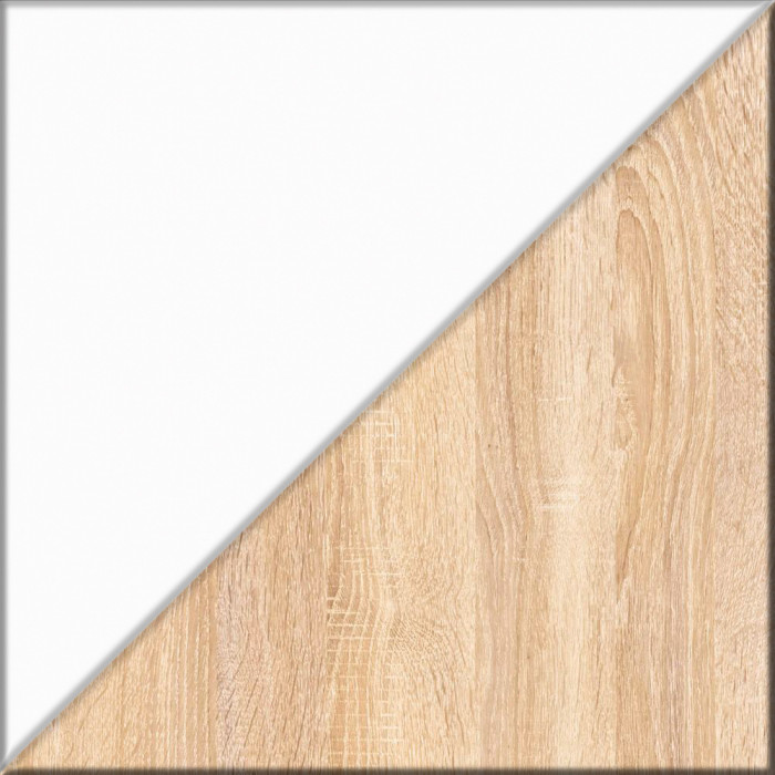 Прихожая П-6 Компоновка № 44, цвет дуб сонома/фасады МДФ белое дерево фрезеровка прованс, ШхГхВ 90х50х210 см., универсальная сборка