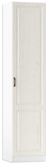 Ливерпуль Шкаф-пенал, цвет ясень ваниль/белый, ШхГхВ 50х41,4х220,3 см., универсальная сборка, подходит карниз 500 #1650022