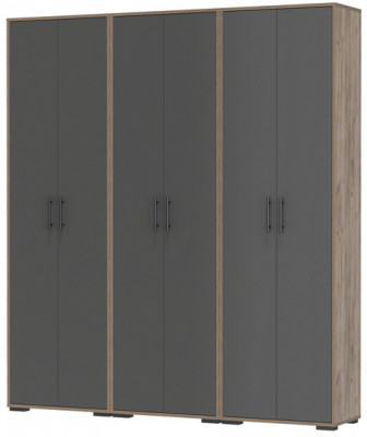 Три шкафа для одежды Домино 2-3430дкт/граф цвет дуб крафт табачный/графит