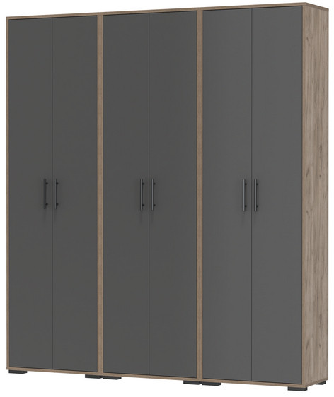 Три шкафа для одежды Домино 2-3430дкт/граф цвет дуб крафт табачный/графит