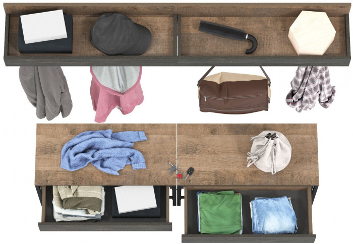 Трувор Прихожая 183, дуб гранж песочный/интра