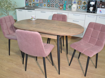 Обеденная группа Стиль-1 / Стул Х 4 шт. / Дуб Веллингтон/черный / бид 27