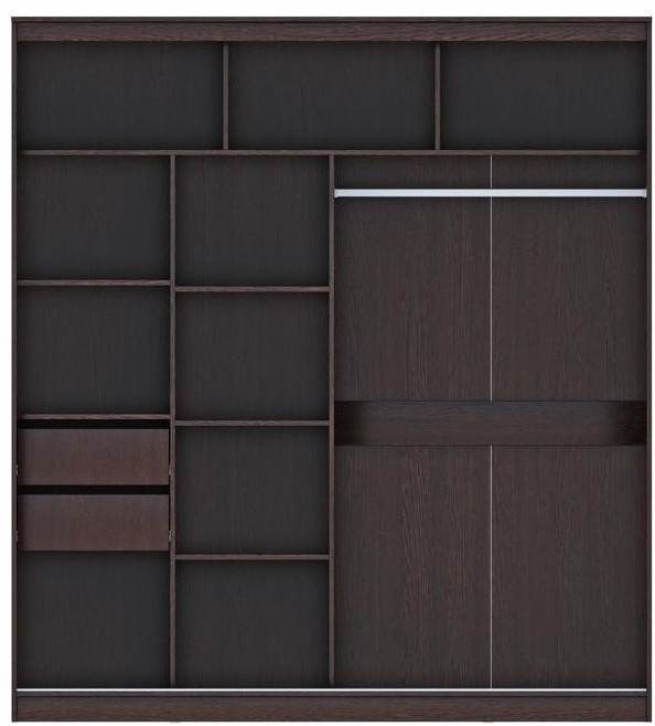 Шкаф-купе Комфорт 12 Прайм с прямыми зеркалами 200 (Венге)