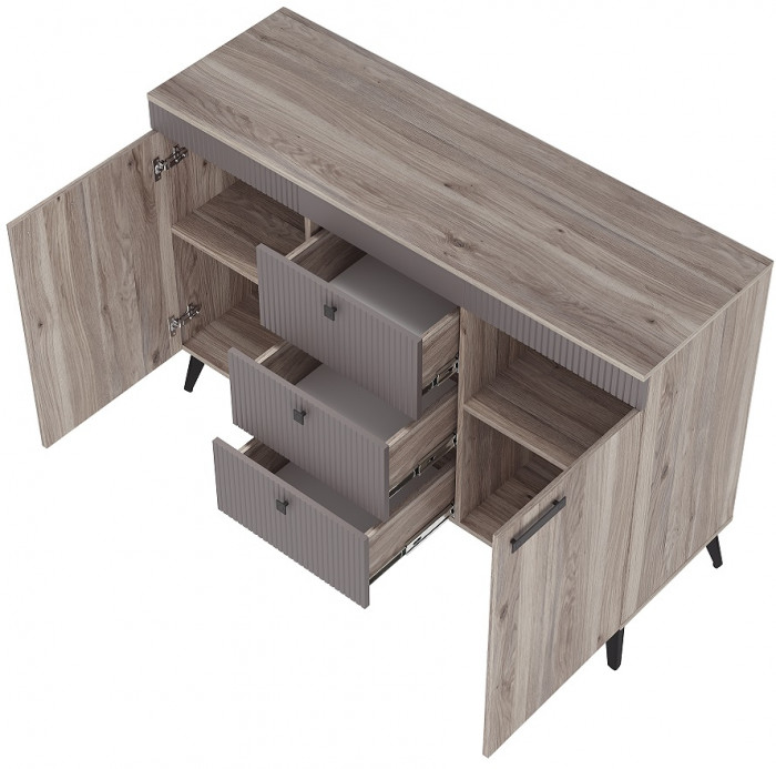 Комод Кассандра КМ-12, Дуб Смоки, МФ14