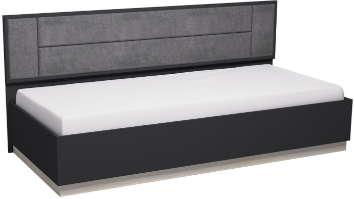 Кровать Аурелио 80, Антрацит-Блеквуд Сатиновый