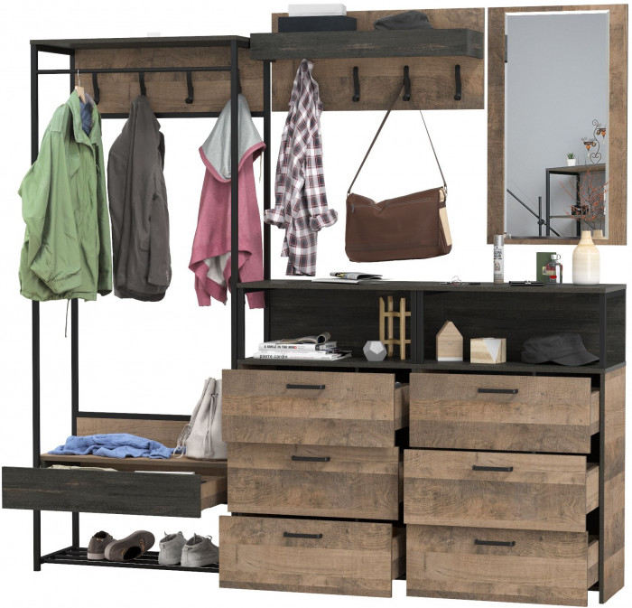 Трувор Прихожая 226, дуб гранж песочный/интра