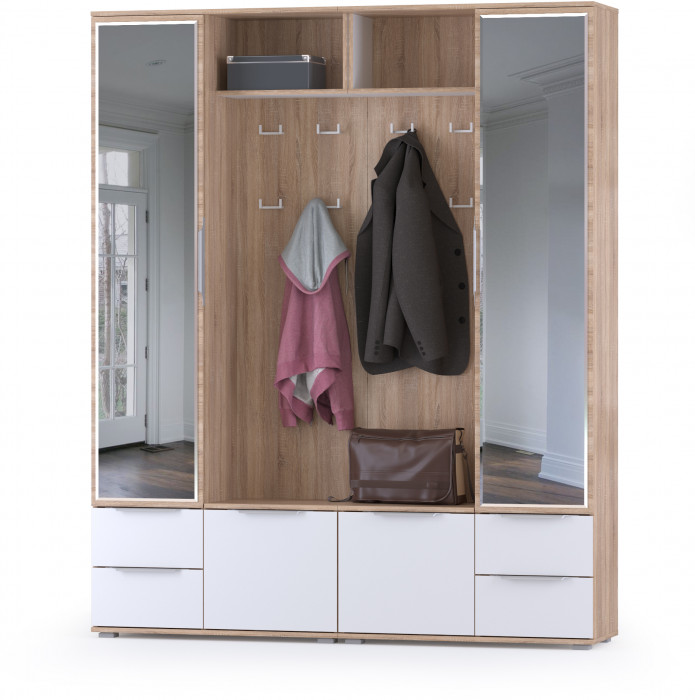 Куба Прихожая 17, дуб сонома/белый премиум