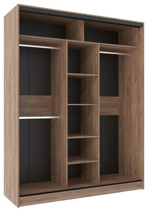 Шкаф-купе трехдверный с зеркалом 1800 Домашний Дуб табачный Craft