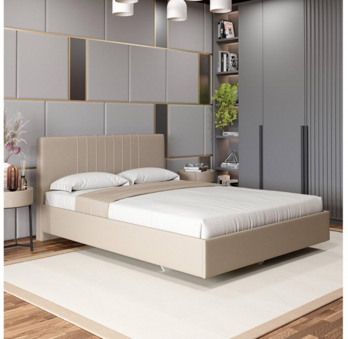 Кровать с латами Соло 160*200, Светло-бежевый