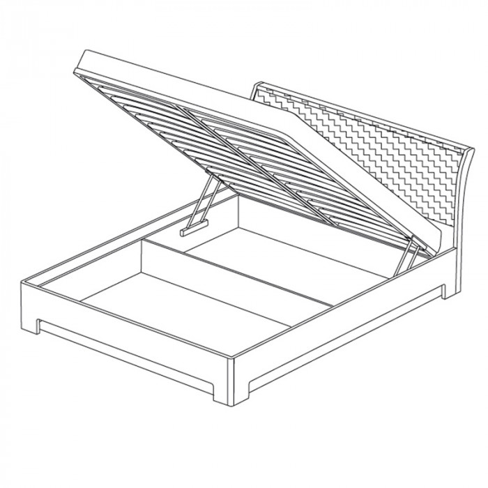 Кровать-3 с подъемным основанием 1600 экокожа Парма Нео