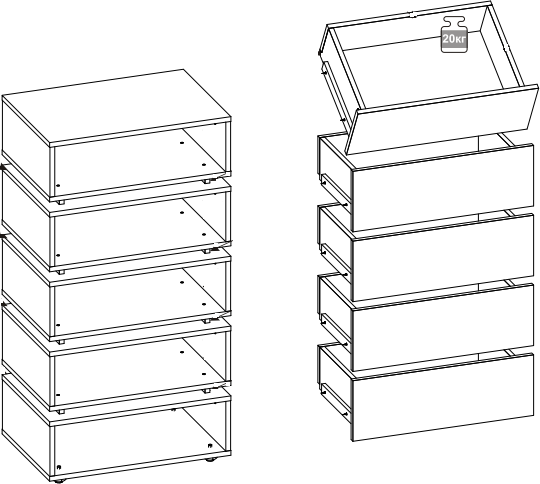 Комод высокий Nature 6, дуб табачный