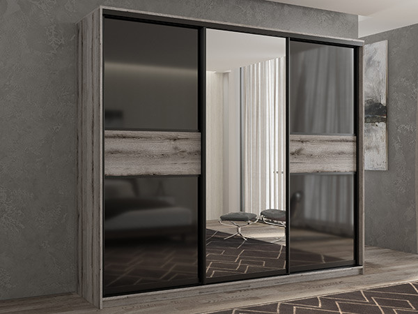 Шкаф-купе Кааппи 9 Эвок Окаменелый 260х60х230 см