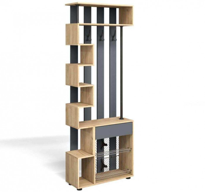 Прихожая мини-лайт компл. 7 дуб крафт/графит