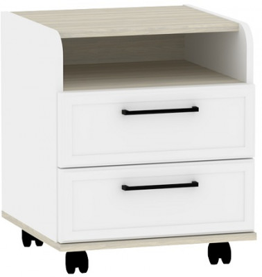 Тумба офисная Аурелио 94, Блэквуд Сатиновый - Белый