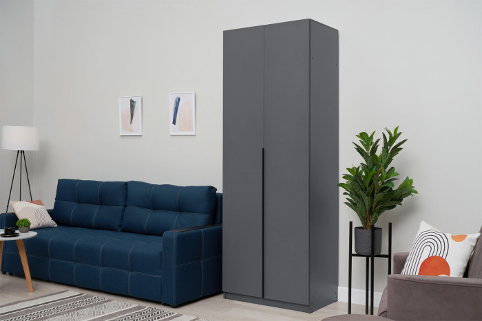 Шкаф распашной с наполнением (5 полок) ШК 5 (800), Графит