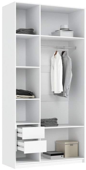 Марвэл Шкаф 3-х створчатый 1200, Белый/Браш вайт