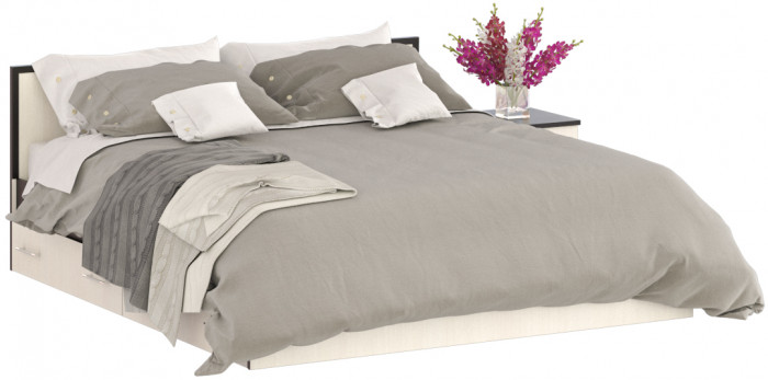 Сакура Кровать с ящиками 1800 + тумба, венге/дуб лоредо