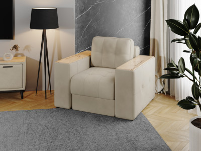 Кресло Нави, Бежевый/Дуб канадский МДФ