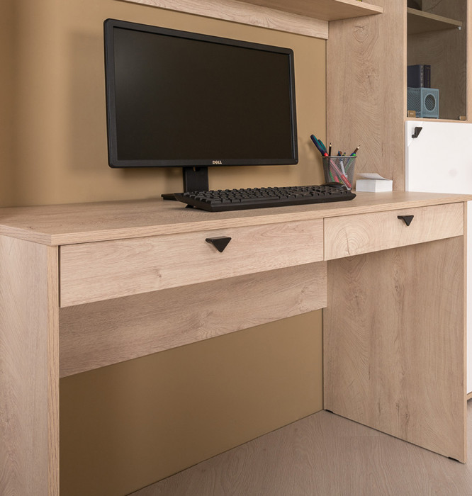 КР100 Бостон № 36, цвет дуб эндгрейн элегантный/фасады МДФ милк рикамо софт, 13.154+12.69+09.132, ШхГхВ 153,8х57,2х194,4 см., универсальная сборка