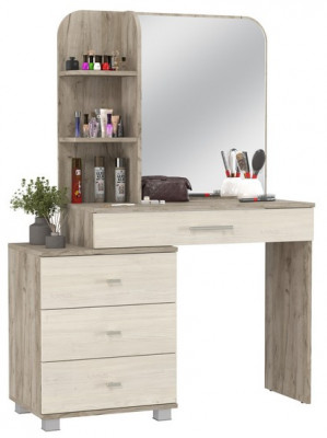 Трюмо 4-25100дкс/скан.д.б. Оливия, цвет дуб крафт серый/скандинавское дерево белое, ШхГхВ 107х45,3х146,6 см., НЕ универсальная сборка