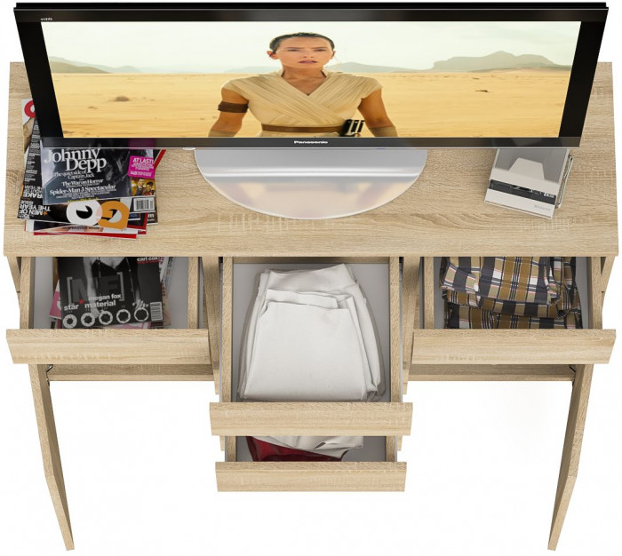 Мори Комод МК1200.4, цвет дуб сонома, ШхГхВ 120,4х41х94 см.