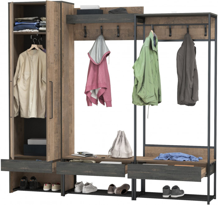 Трувор Прихожая 229, дуб гранж песочный/интра