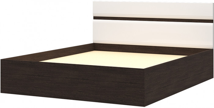 Вегас Кровать 1,6 (1652*900*2032) венге/белый глянец