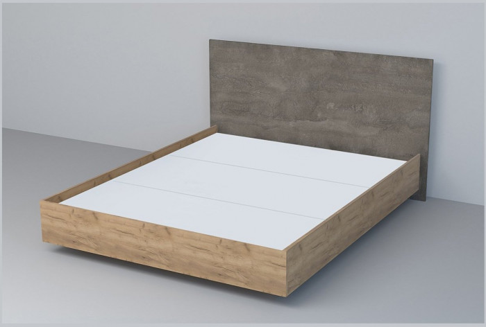Кровать 1,4 арт.031 (ЛДСП) ЛН. (Бетон Светлый/Камень Темный)